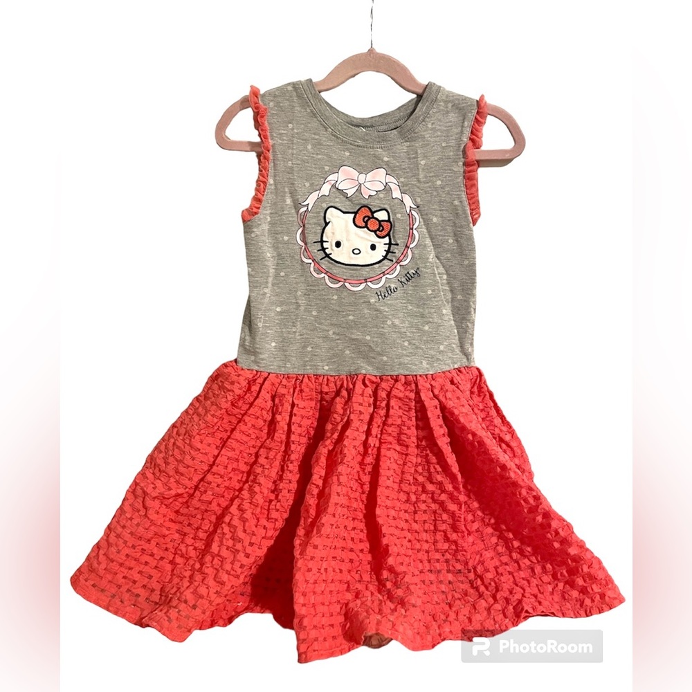 Hello Kitty Girl’s Coral / Gray Dress